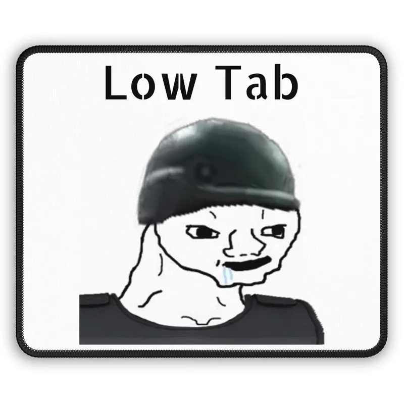 Low Tab Wojak helmet gaming mouse pad | meme desk mat